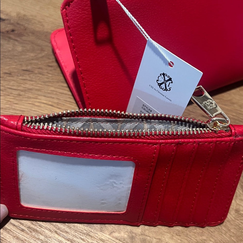NWT CXL by Christian Lacroix Red Bryce Pebble Zipper Wallet Reg. $48 - Picture 8 of 12